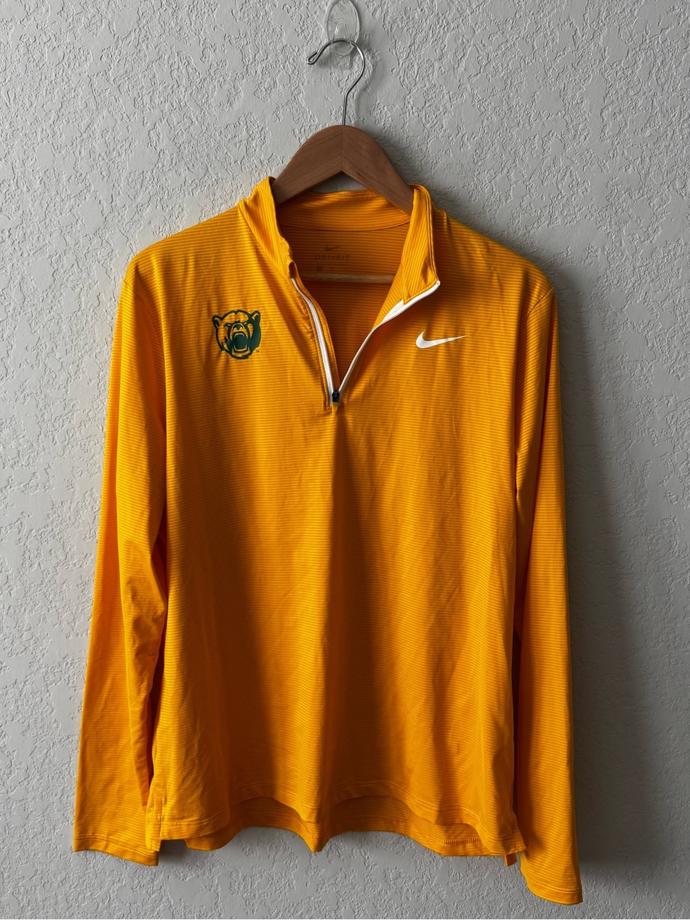 Baylor University Bears Nike Women’s Yellow Quarter-Zip Long Sleeve Pullover